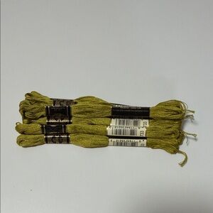 9 DMC (color 733) Green Embroidery Floss Set